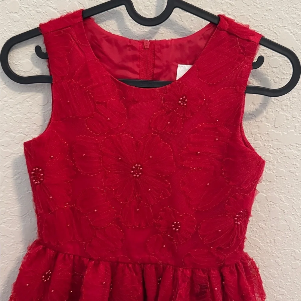 Rare Editions Red Floral Girls Dress